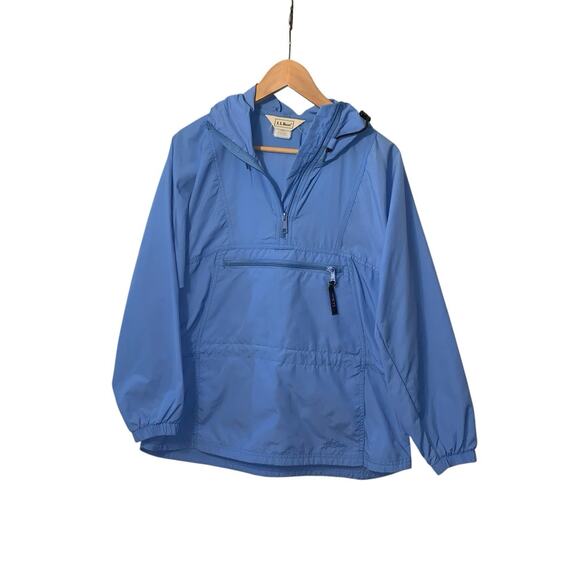 Vintage LL Bean Pullover Jacket Women small Nylon Hooded Windbreaker Anorak - Picture 3 of 12
